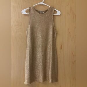 NWT Gold Sequin Knit Mini Dress